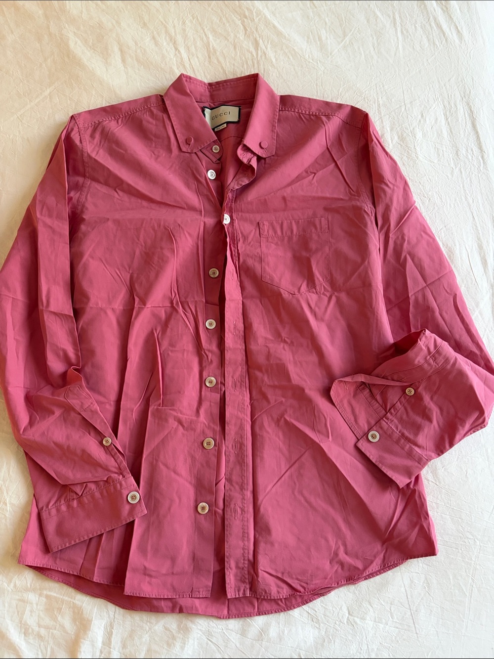 Gucci Men's Rose Pink Button-Down Casual Shirt